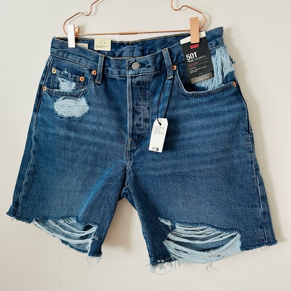 New Levi's 90's 501 Shorts Jean Denim Cutoff - Picture 5 of 11